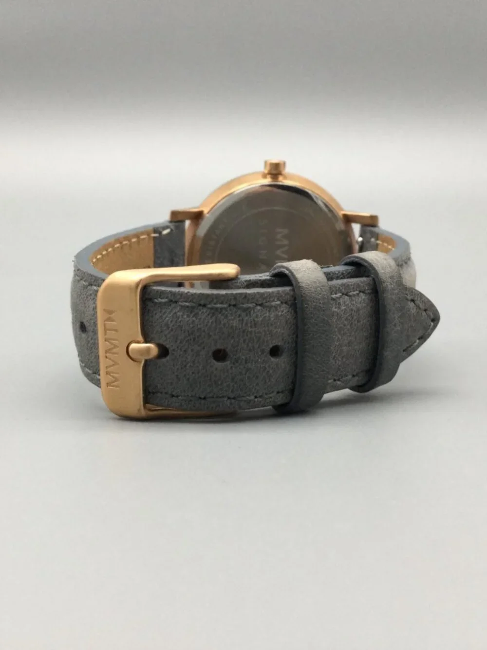 MVMT Signature II Watch Women 34mm Rose Gold Tone Date Gray Band New Battery